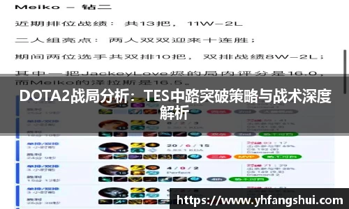 DOTA2战局分析：TES中路突破策略与战术深度解析