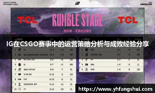 IG在CSGO赛事中的运营策略分析与成败经验分享